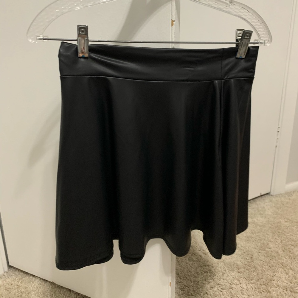 Faux leather skater skirt